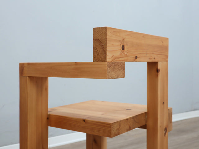 Vintage Steltman Chair: geometric wood masterpiece, design scultoreo anni 80, chaise d'art, Stuhl Klassiker, silla de vanguardia. Restored & Ready.