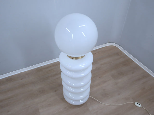 Stilux Milano Birillo 70s Floor Lamp Murano Glass Space Age Design Skulptur. Lampada da Terra Vintage, Verre de Murano, Original Label, Ottime Condizioni.