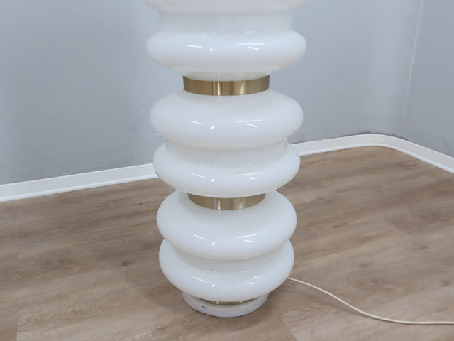 Stilux Milano Birillo 70s Floor Lamp Murano Glass Space Age Design Skulptur. Lampada da Terra Vintage, Verre de Murano, Original Label, Ottime Condizioni.