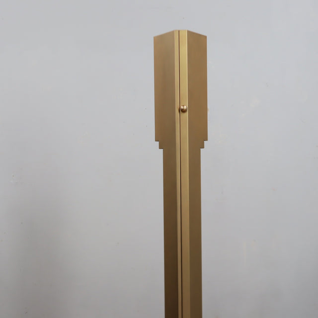 Kazuhide Takahama Totem lamp, gold floor lamp Sirrah 1980s, Italian postmodern lighting, vintage brass floor lamp,