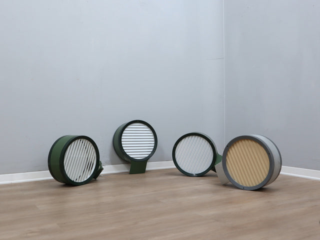 Set 4 Lampade Tamburo Afra & Tobia Scarpa Flos anni 60. Vintage wall lights/Wandleuchten per loft industriali e iluminación exterior interior.