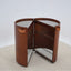 Teak round shell trolley serving bar cart 1960s