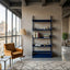 Vintage 1970s "Congresso" industrial metal bookcase by Lips Vago in rare bluette / Étagère modulable / Congresso Regal / Estantería azul