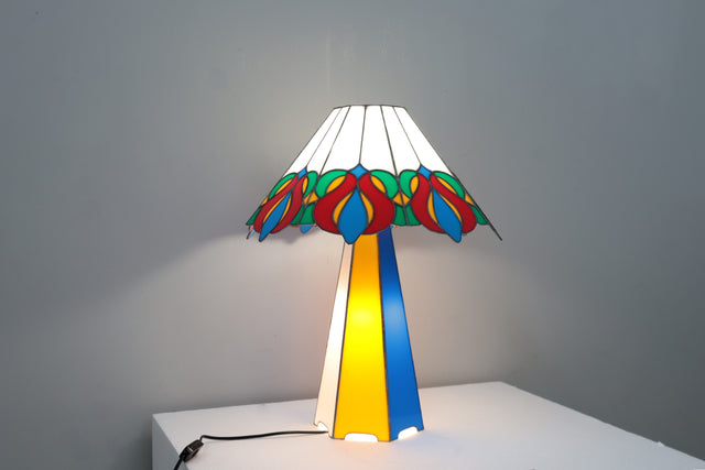 Vintage Tiffany style acrylic table lamp 1970s