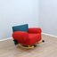 Topolino rocking chair Felice Rossi, 1980s Italian design, Seveso & Trezzi. Poltrona dondolo bouclé. Rare fauteuil bascule. Design Klassiker Schaukel.