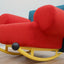 Topolino rocking chair Felice Rossi, 1980s Italian design, Seveso & Trezzi. Poltrona dondolo bouclé. Rare fauteuil bascule. Design Klassiker Schaukel.