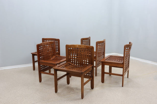 Transenna vintage dining chairs T. Ammannati and G. Vitelli 1970s