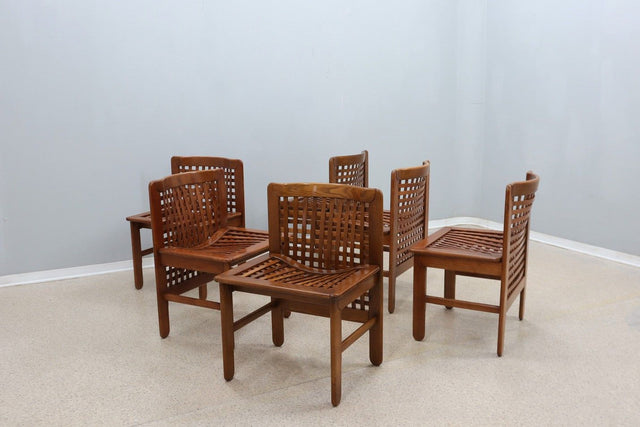 Transenna vintage dining chairs T. Ammannati and G. Vitelli 1970s