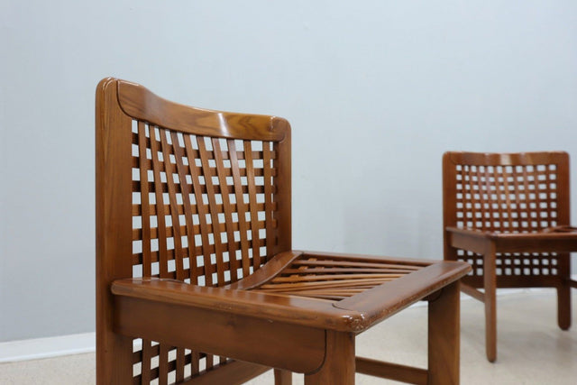 Transenna vintage dining chairs T. Ammannati and G. Vitelli 1970s