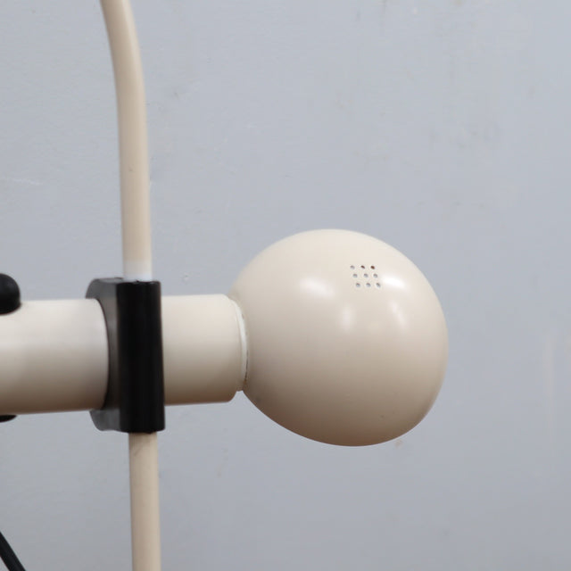 Vintage white arched desk clamp lamp designed by Raul Barbieri for Tronconi, 1970s Italian design