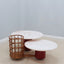 Twin marble coffee table with magazine rack 1980s