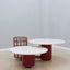 Twin marble coffee table with magazine rack 1980s