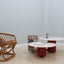 Twin marble coffee table with magazine rack 1980s