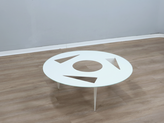 Ulyssimo minimal round coffee table by U. Müller Reisser 1990s
