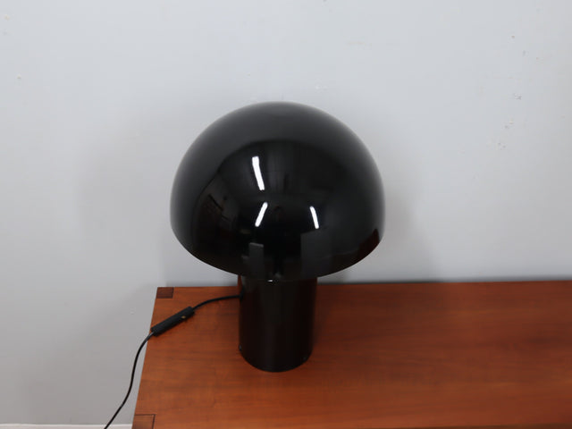 Vintage Oluce Atollo 233 large size, Magistretti, 1980s gloss black. Lampada originale grande. Black metal design lamp. Große Atollo Leuchte.