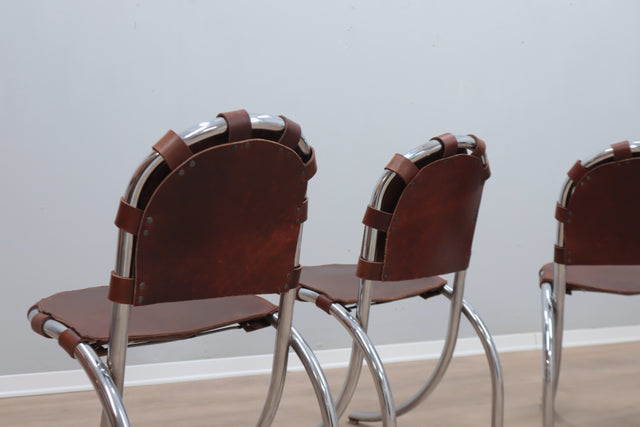 Vintage cow leather Medusa chairs Studio Tetrarch 1970s