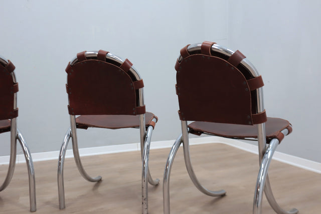 Vintage cow leather Medusa chairs Studio Tetrarch 1970s