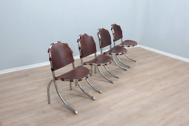 Vintage cow leather Medusa chairs Studio Tetrarch 1970s