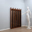 Italian 1970s La Moderna wood entryway coat rack with amber mirrors Gronda style, appendiabiti vintage, Garderobe mit Spiegel, vestiaire, perchero