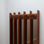 Italian 1970s La Moderna wood entryway coat rack with amber mirrors Gronda style, appendiabiti vintage, Garderobe mit Spiegel, vestiaire, perchero