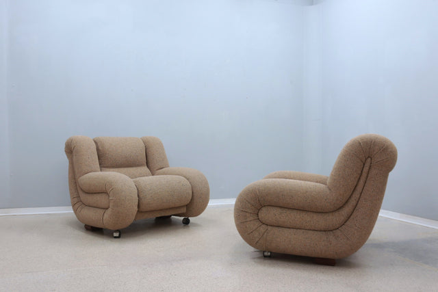 Pair of vintage boomerang armchair Italy 1970s