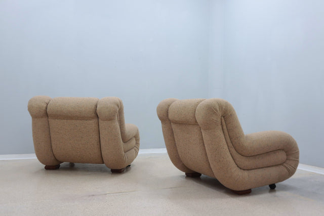 Pair of vintage boomerang armchair Italy 1970s