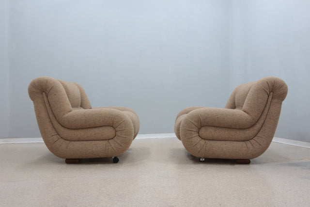 Pair of vintage boomerang armchair Italy 1970s