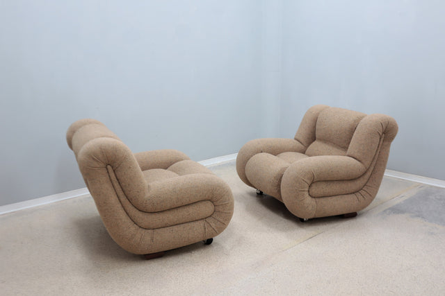 Pair of vintage boomerang armchair Italy 1970s