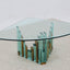 Vintage brutalist style glass coffee table 1980s