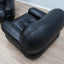 Pair of restored 1970s Mobil Girgi Sapporo armchairs in black leather. Coppia poltrone Sapporo Mobil Girgi pelle nera. Paire de fauteuils Sapporo cuir noir. Paar Sapporo Ledersessel.