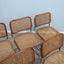 Set of 6 1970s Italian Cesca style cantilever dining chairs in chrome and Vienna straw. Lot de 6 chaises style Cesca. 6er Set Freischwinger Stühle.   