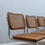 Set of 6 1970s Italian Cesca style cantilever dining chairs in chrome and Vienna straw. Lot de 6 chaises style Cesca. 6er Set Freischwinger Stühle.   