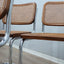 Set of 6 1970s Italian Cesca style cantilever dining chairs in chrome and Vienna straw. Lot de 6 chaises style Cesca. 6er Set Freischwinger Stühle.   