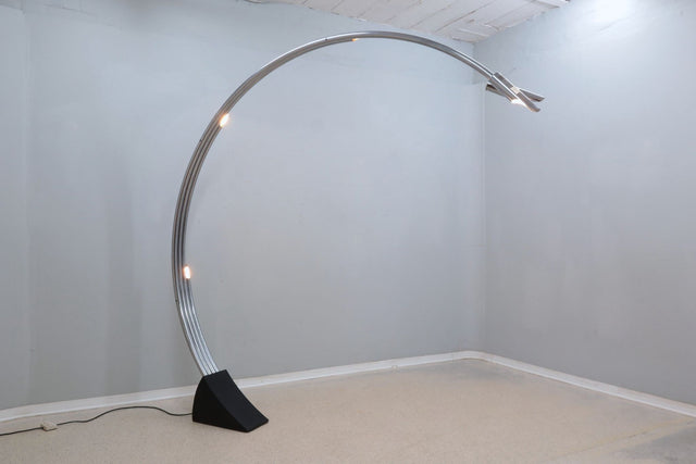Vintage chrome arc floor lamp REGGIANI 1970s