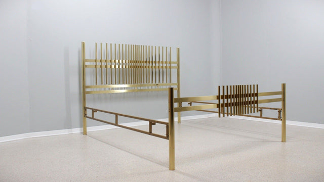 Vintage golden brass bed FRIGERIO 1970s