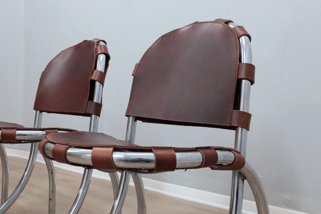 Vinatage cow leather Medusa chairs Studio Tetrarch 1970s