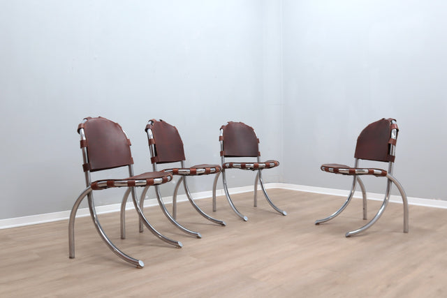 Vintage cow leather Medusa chairs Studio Tetrarch 1970s