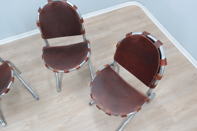 Vintage cow leather Medusa chairs Studio Tetrarch 1970s