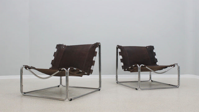 Leather armchairs by Pascal Mourgue for Steiner, 1970s