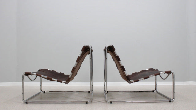 Leather armchairs by Pascal Mourgue for Steiner, 1970s