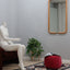 Vintage curved ash wood mirror 1970s