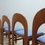 A. Caraceni for Tagliabue 6 curved wood dining chairs 1970s