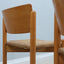 Vintage wooden dining chairs with straw seat 1970s