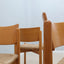 Vintage wooden dining chairs with straw seat 1970s