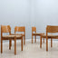 Vintage wooden dining chairs with straw seat 1970s