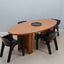 Vintage elliptical design folding console 1980s