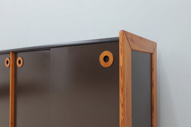 Vintage postmodern laminate and wood sideboard 1970s