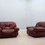 Vintage brown leather armchairs MOBIL GIRGI 1970s