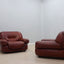 Vintage brown leather armchairs MOBIL GIRGI 1970s