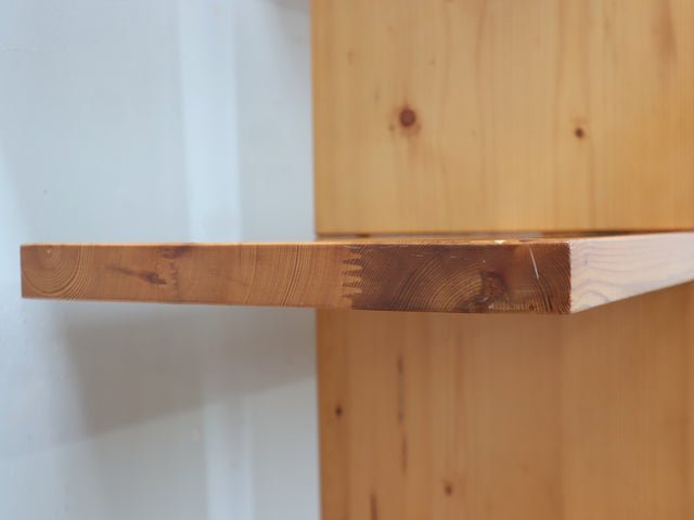 Ideal Form vintage modular bookcase natural larch wood 1970s